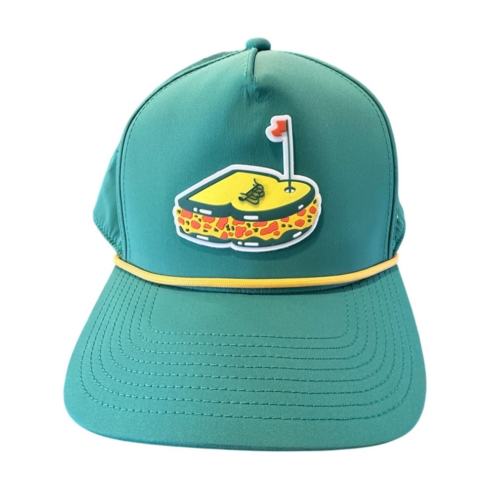 Branded Bills Pimento Cheese Curved 5 Panel Rope Golf Hat Green Snapback NEW